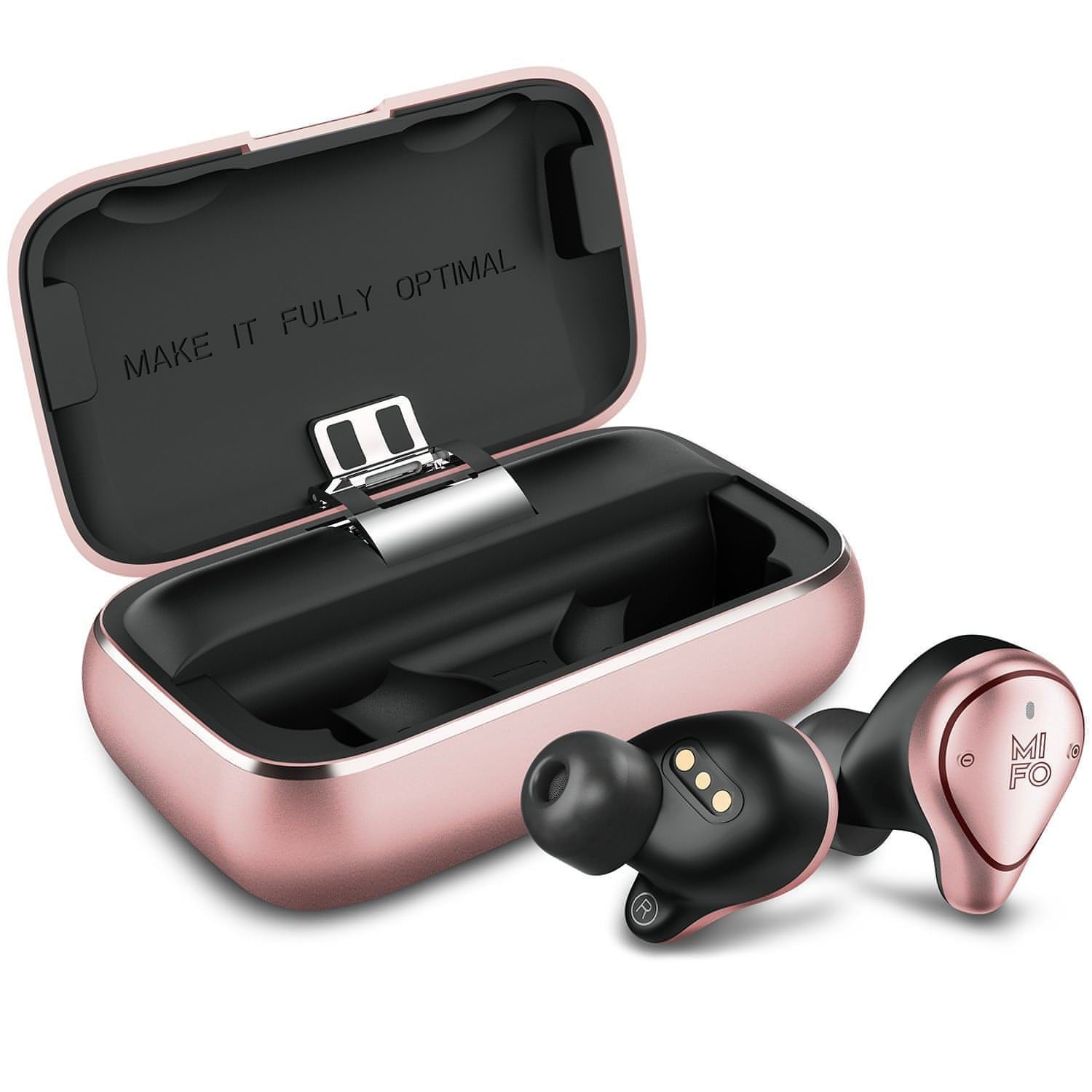 Rose Gold Colored Mifo O5 Gen 2 - Best Bluetooth 5.0 Earbuds